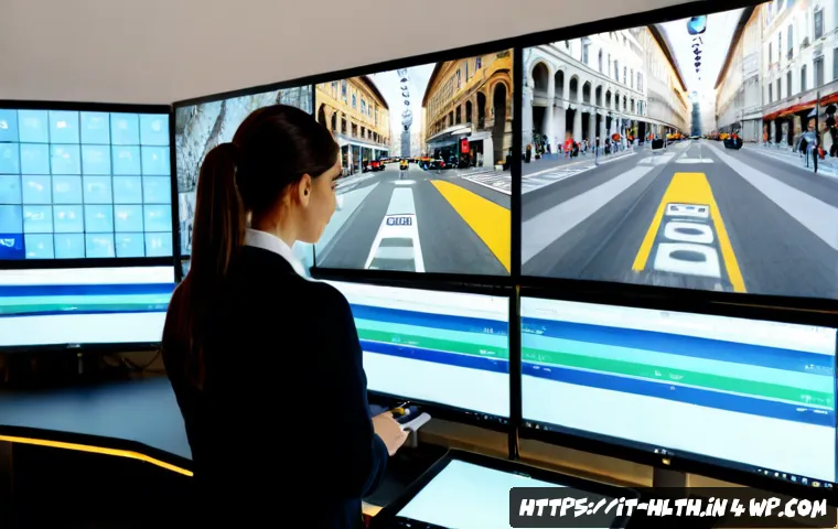 Home 16 AI 기반 영상 분석의 경쟁력 있는 요소 - Photorealistic modern Italian video analytics control room, focused data analyst reviewing multiple ...